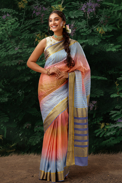 Multi colour Mysore silk saree