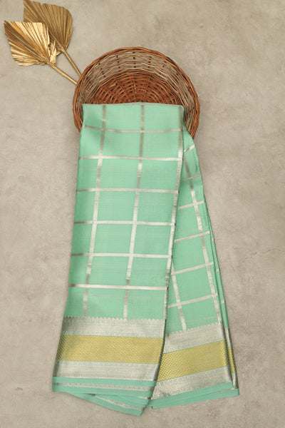 Pastel green Mysore silk saree