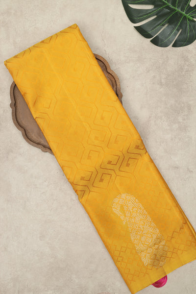 Summer yellow soft silk saree