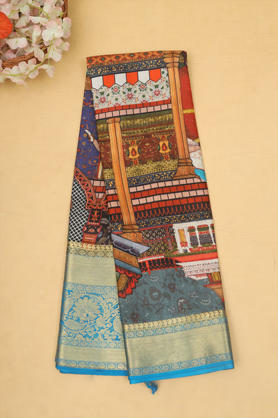 Mughal dynasty Kalamkari silk saree