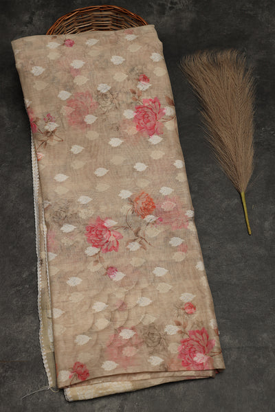 Sandal raw silk saree