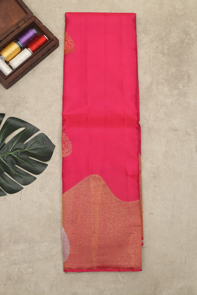 Pink and golden silk saree
