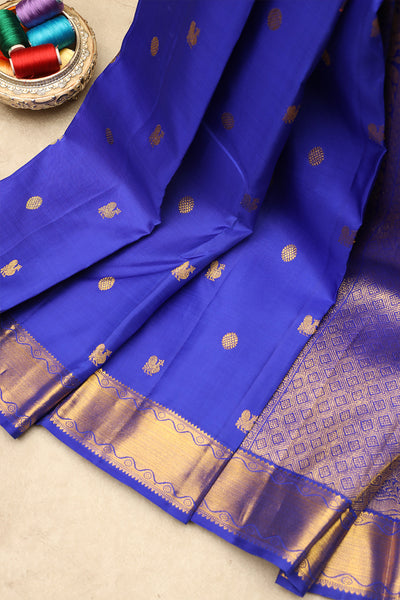 Royal blue pure kanjivaram silk saree