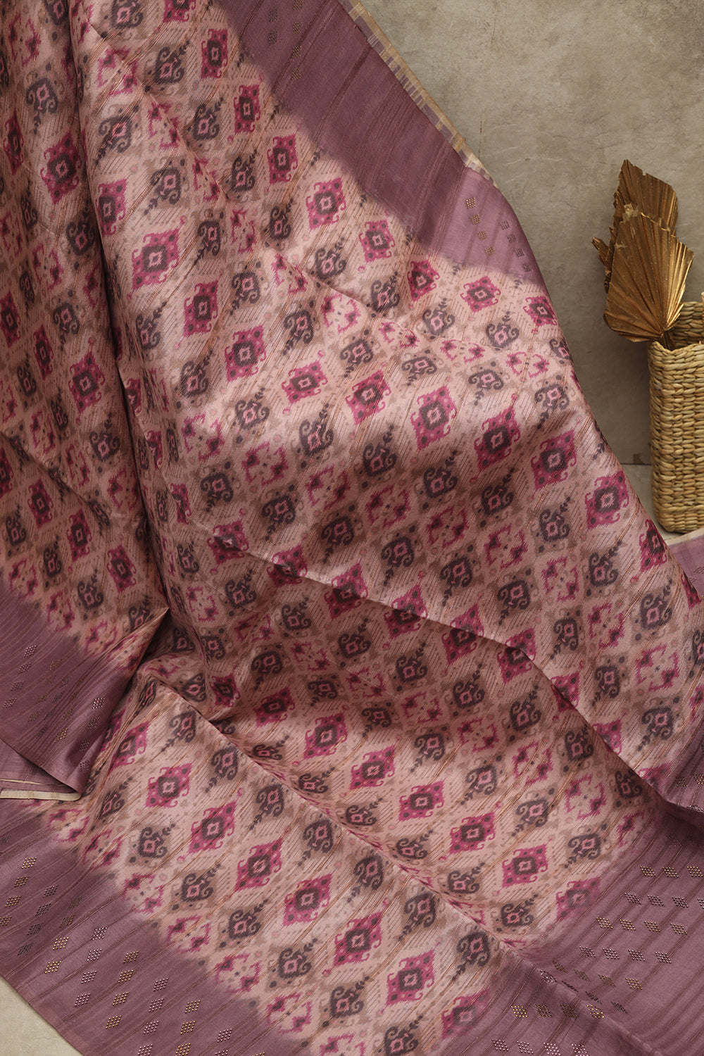 Light pink raw silk saree