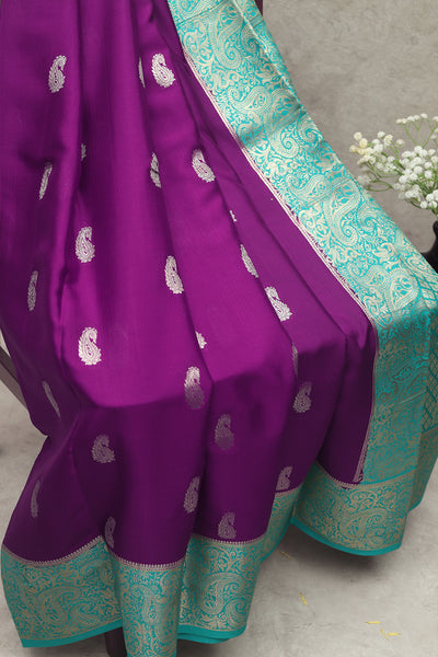 Violet Mysore silk saree