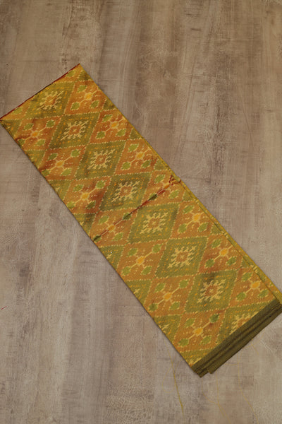 Mustared yellow colour pure silk salwar material