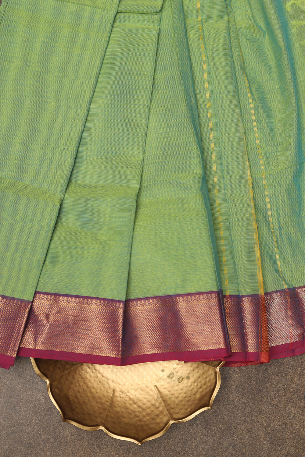 Green cotton saree