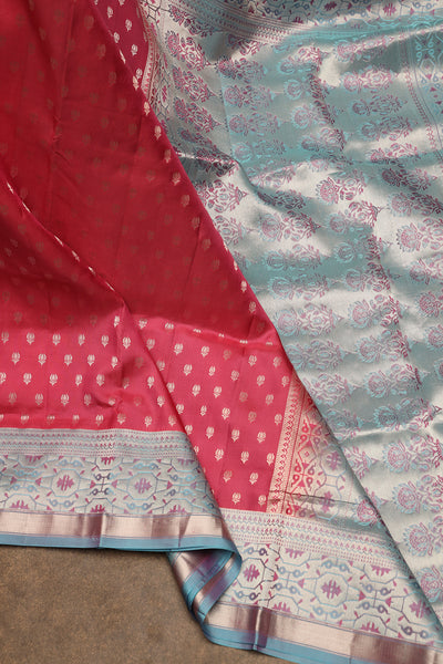 Pink soft silk saree