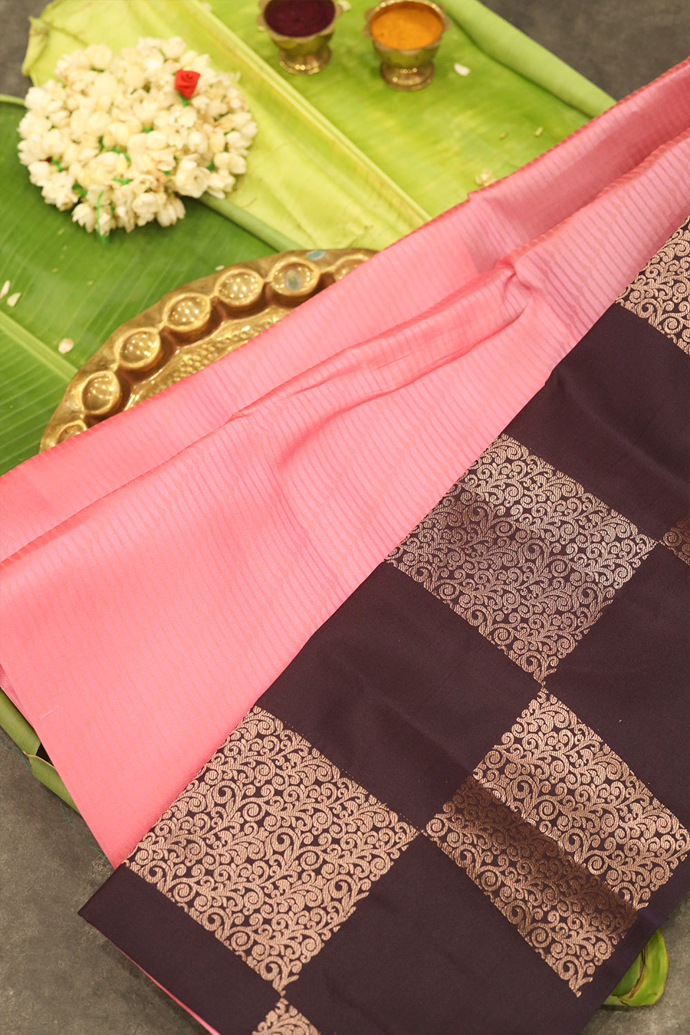 Pink colour Silk Saree