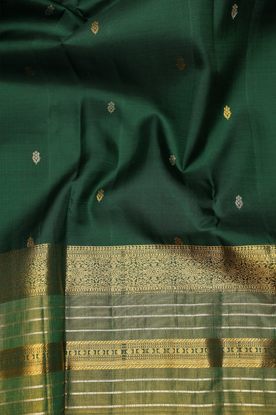 Bottle green pure kanchivaram silk saree