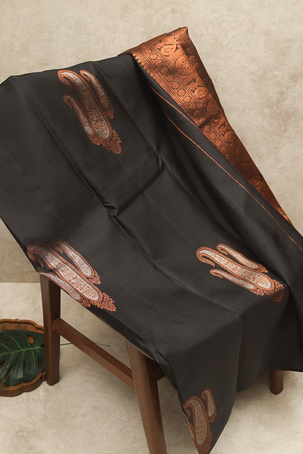 Royal black silk saree