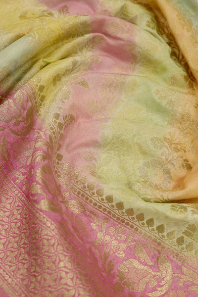 Multicolored Banaras Raw Silk Saree