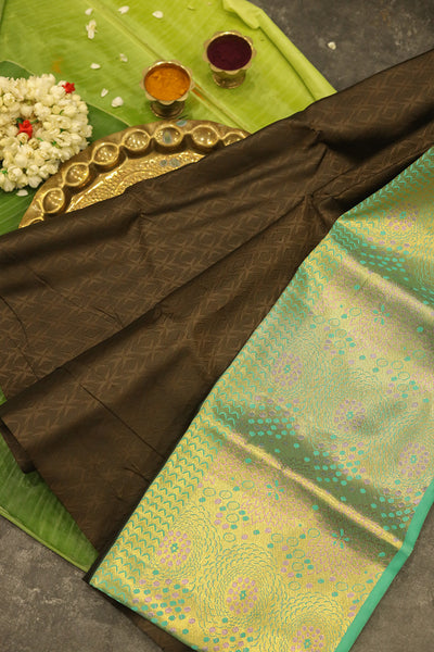 Army Green Silk Saree