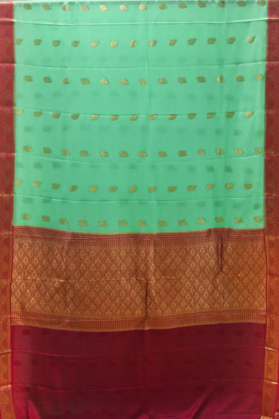 Greenish Mysore silk saree