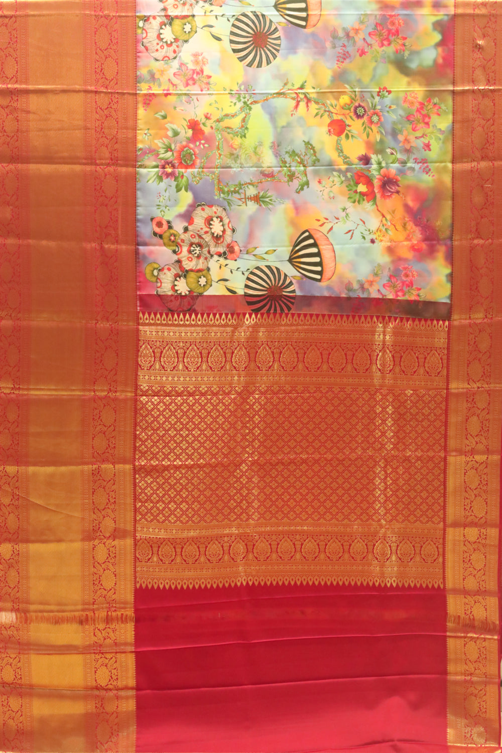 Parachute garden Kalamkari silk saree