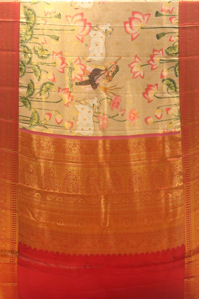 Pichwai Kalamkari silk saree