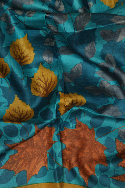 Sky-blue tussar saree