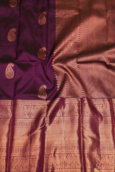 Mulberry colour silk saree