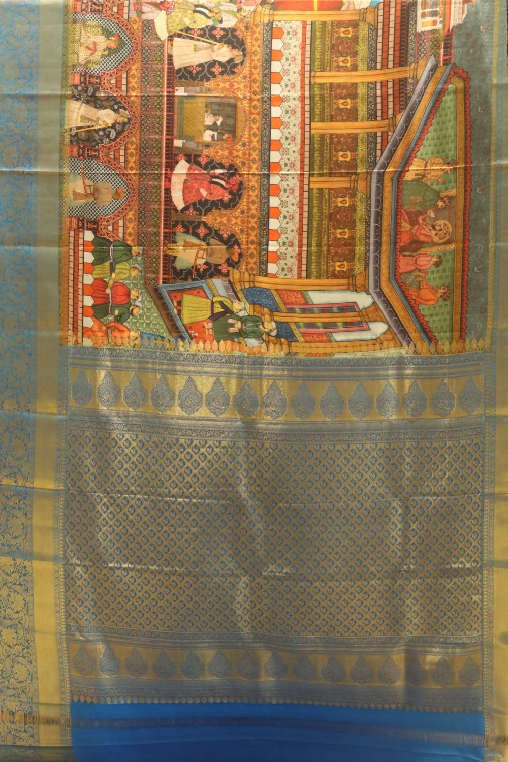 Mughal dynasty Kalamkari silk saree