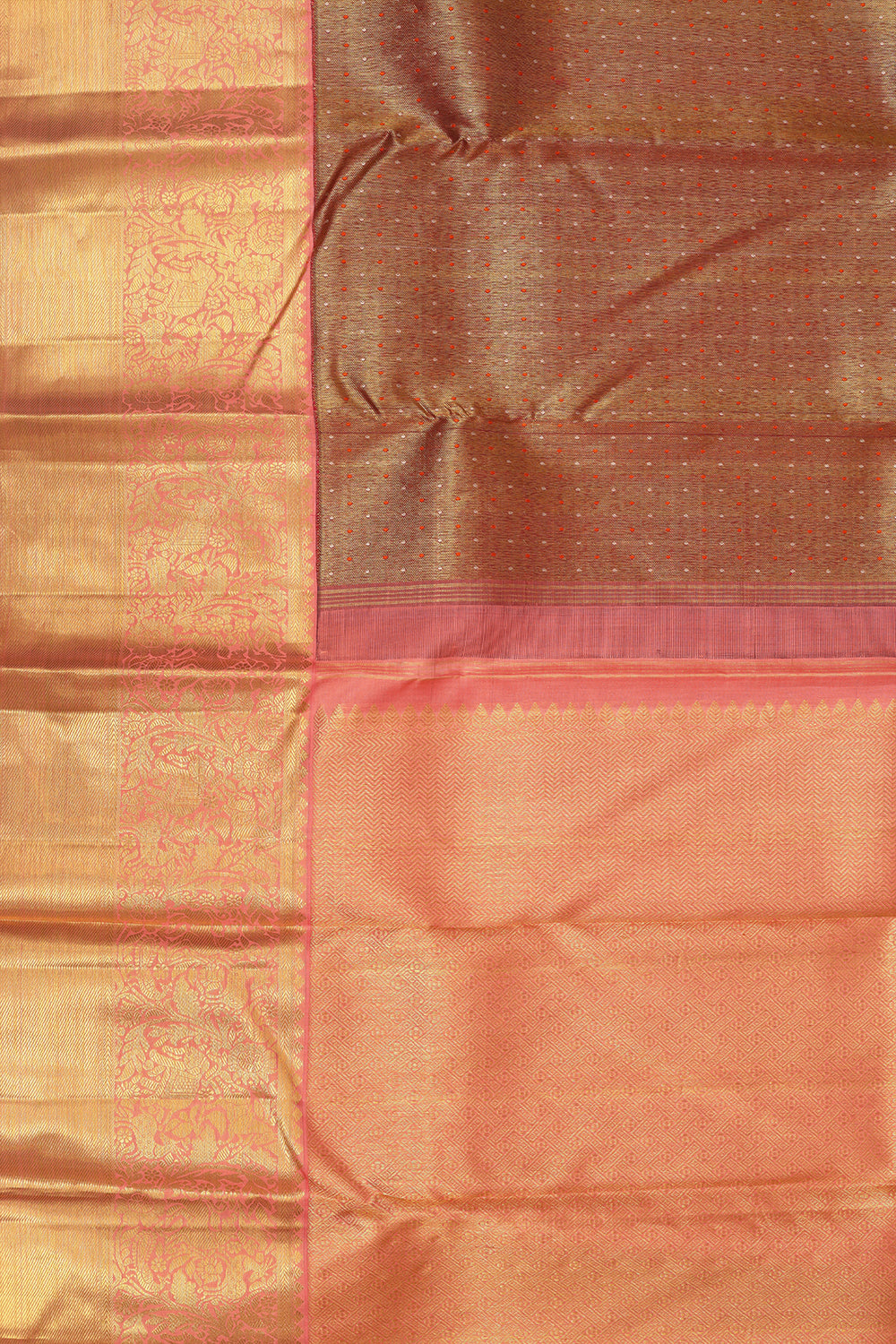 Tissues coffee brown silk saree