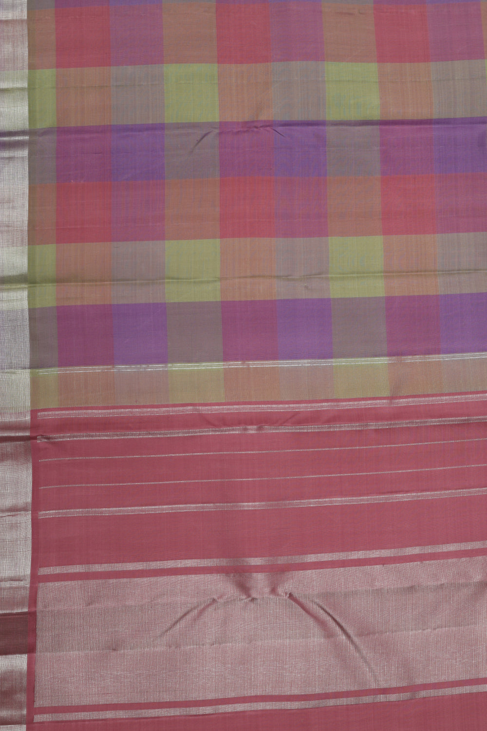 Multi colour pure kanjivaram silk saree