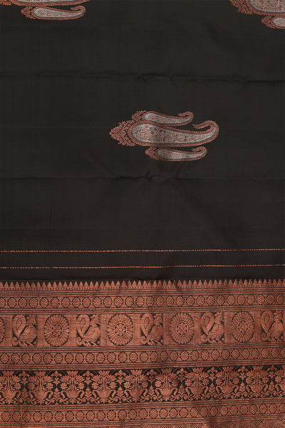 Royal black silk saree