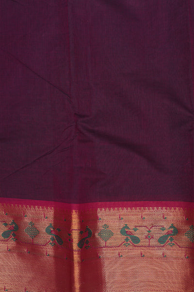Magenta Paithani cotton saree