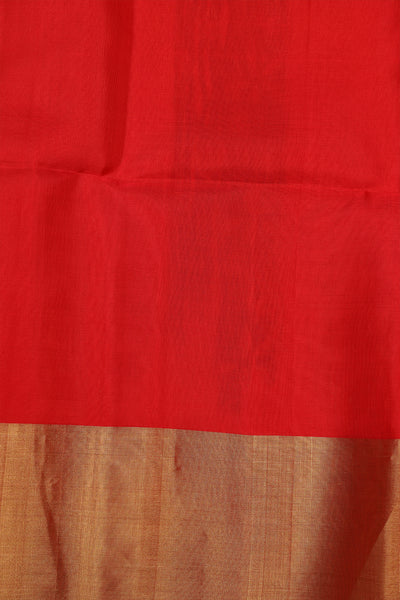 Sky blue and Chilly red soft silk saree