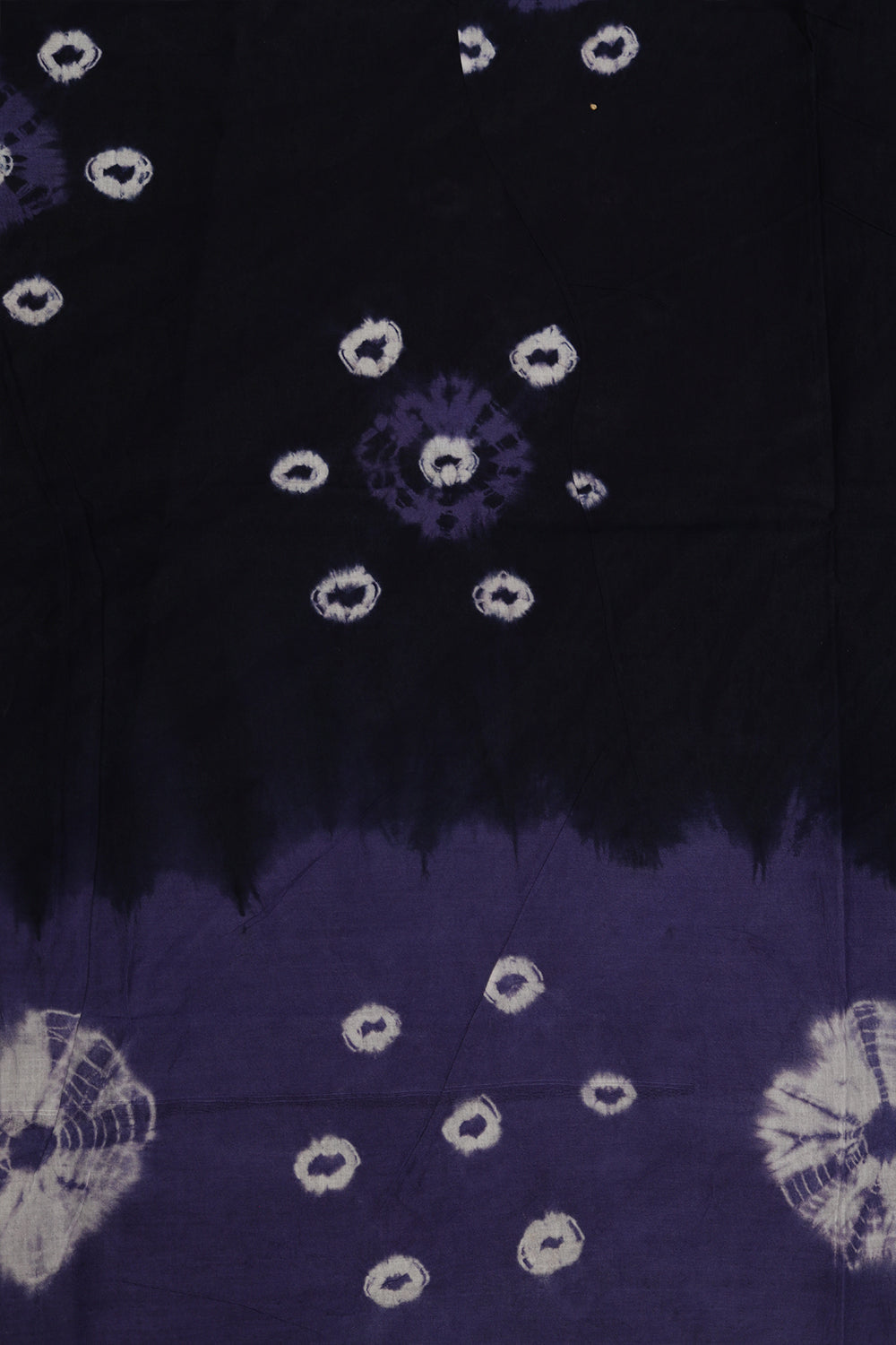 Dark blue and violet cotton saree