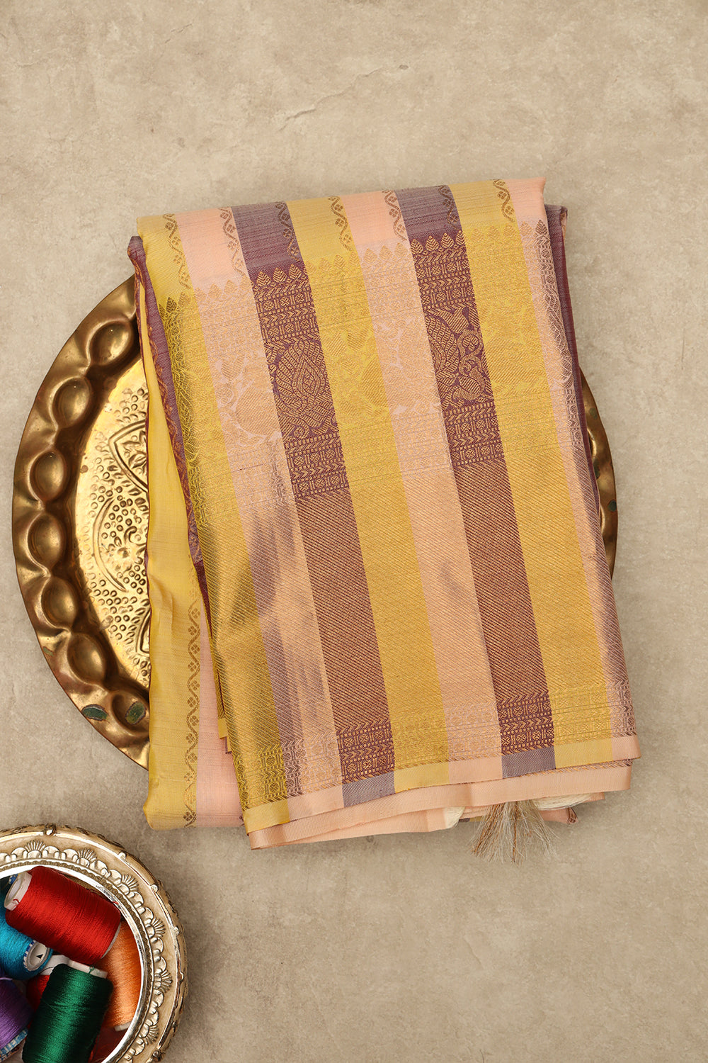 Multi colour pure kanjivaram silk saree