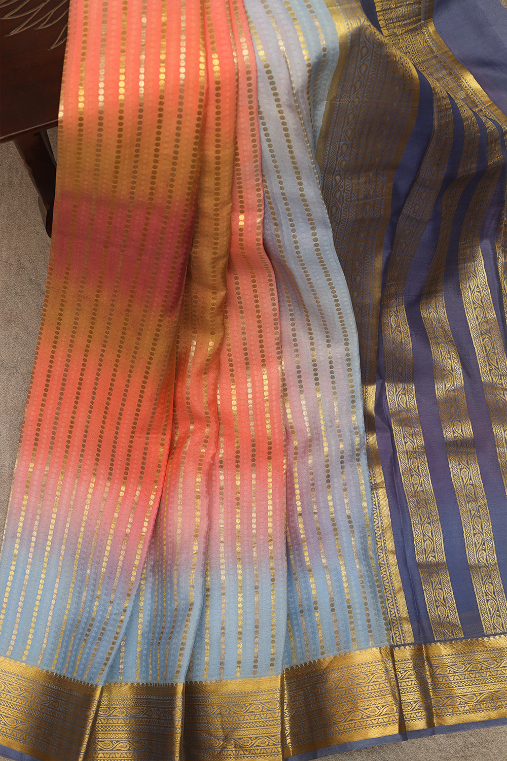 Multi colour Mysore silk saree