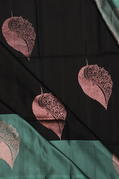 Black colour soft silk saree