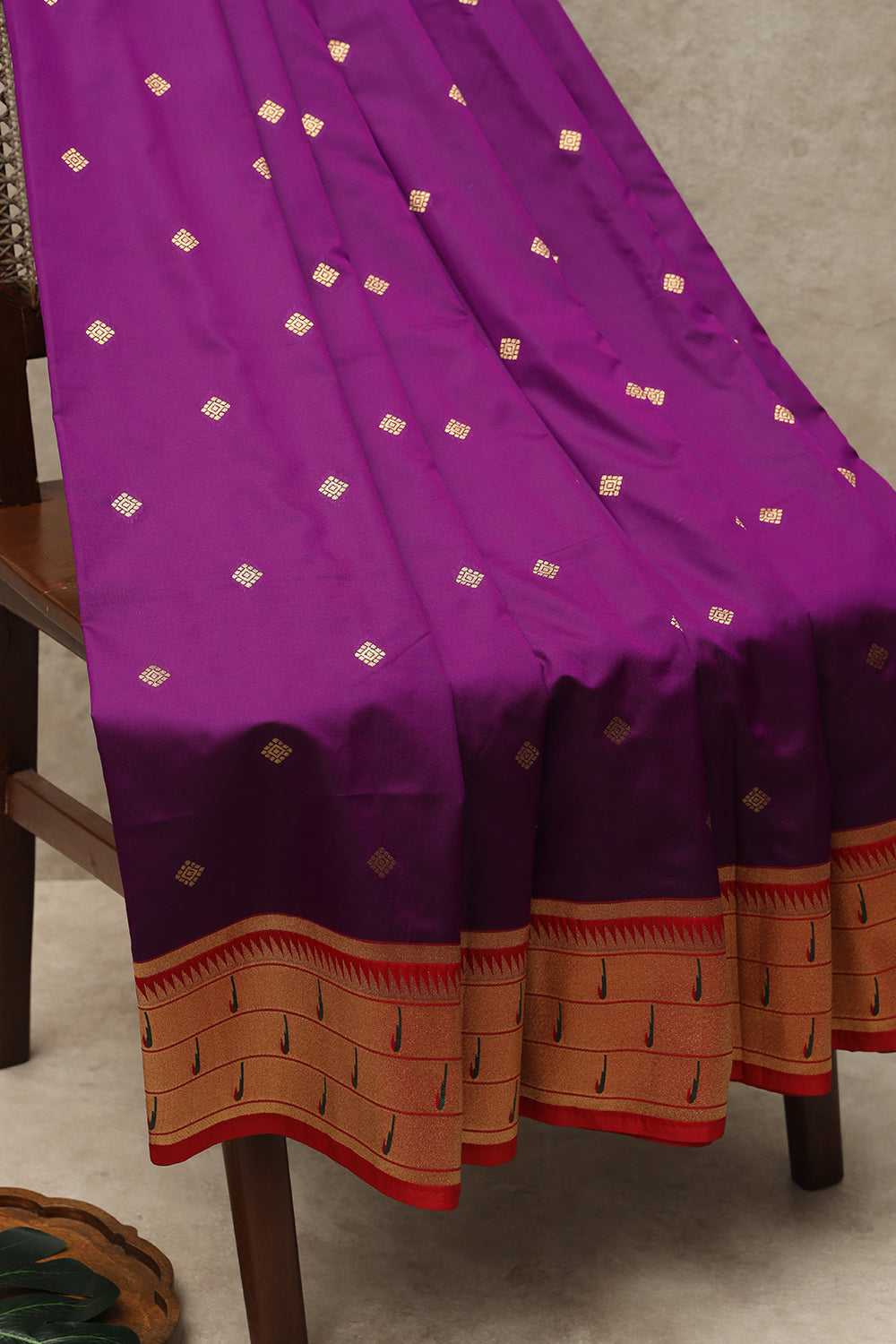 Violet colour silk saree