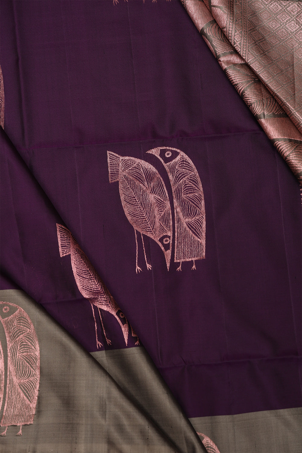 Purple colour soft silk saree
