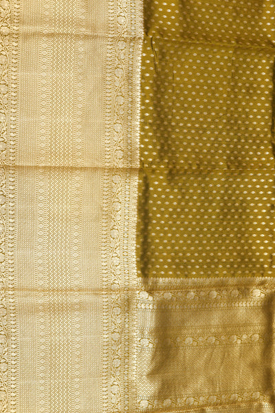 Mehendi green Banarasi silk saree