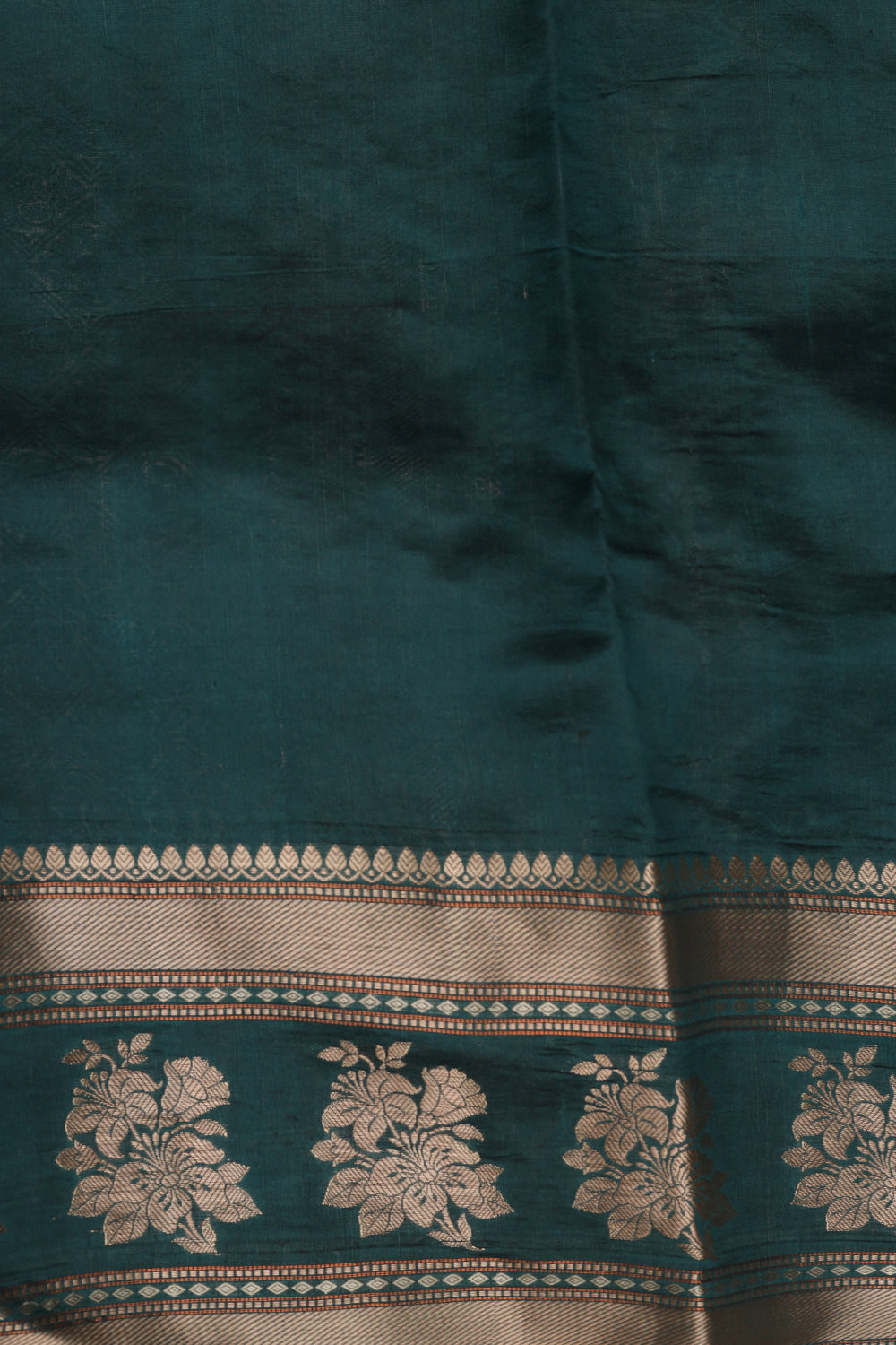 Peacock blue rawsilk saree