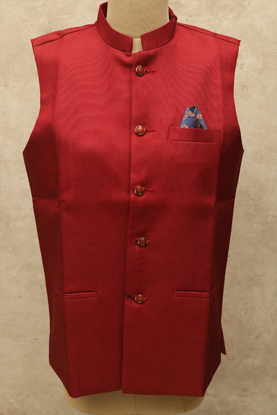 Red silk Modi coat (Size-L)