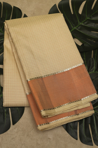 sandal pure silk dhoti (8 yards)