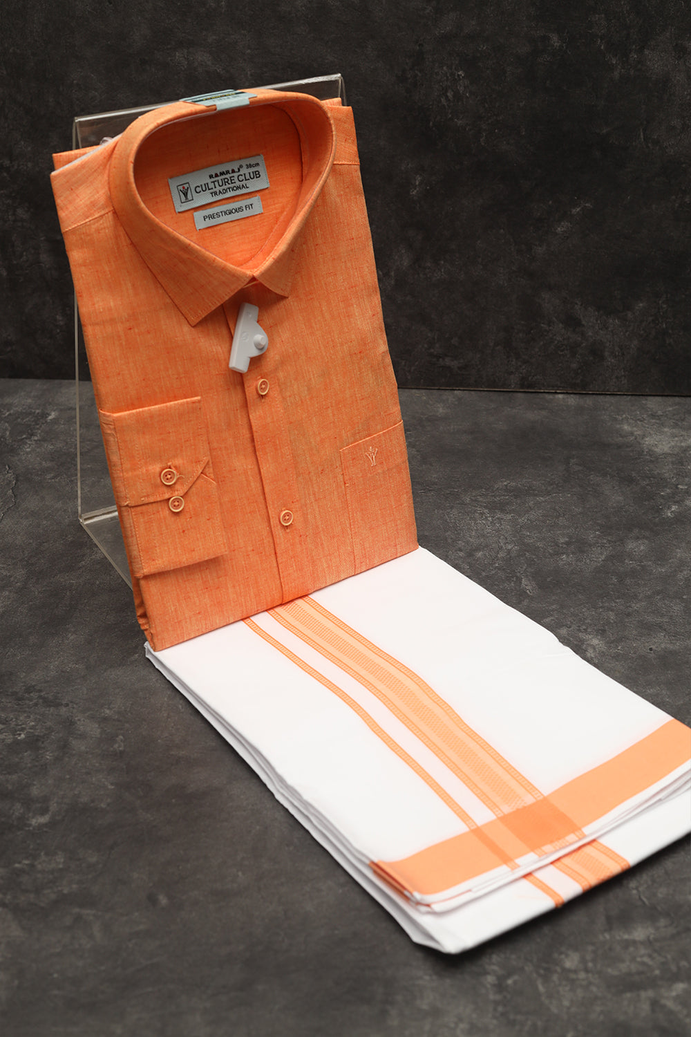 Orange shirt & dhoti